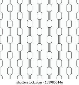 Abstract seamless pattern of rounded rectangles connected by lines. Modern stylish texture. Linear style. Vector monochrome background.