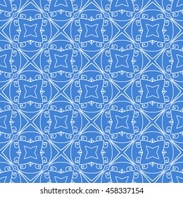 Abstract seamless pattern of royal blue color for wallpapers and background.