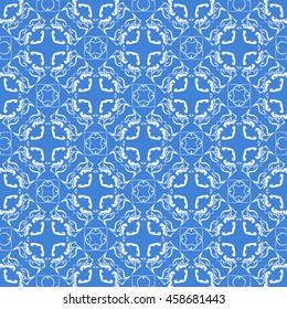 Abstract seamless pattern of royal blue color for wallpapers and background.