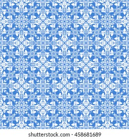 Abstract seamless pattern of royal blue color for wallpapers and background.