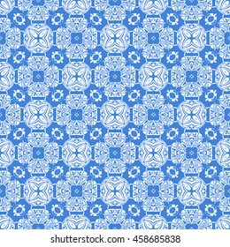 Abstract seamless pattern of royal blue color for wallpapers and background.