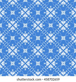 Abstract seamless pattern of royal blue color for wallpapers and background.