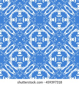 Abstract seamless pattern of royal blue color for wallpapers and background.
