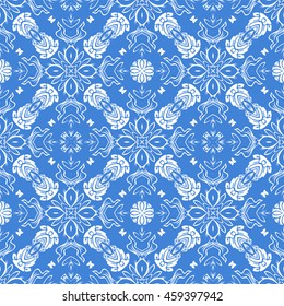 Abstract seamless pattern of royal blue color for wallpapers and background.