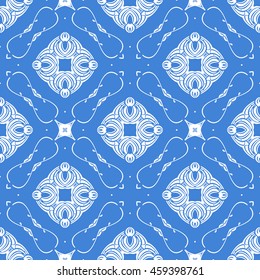 Abstract seamless pattern of royal blue color for wallpapers and background.