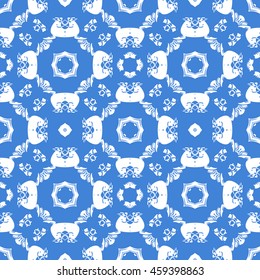 Abstract seamless pattern of royal blue color for wallpapers and background.