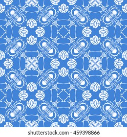 Abstract seamless pattern of royal blue color for wallpapers and background.