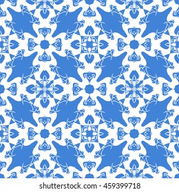 Abstract seamless pattern of royal blue color for wallpapers and background.