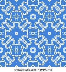 Abstract seamless pattern of royal blue color for wallpapers and background.