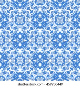 Abstract seamless pattern of royal blue color for wallpapers and background.