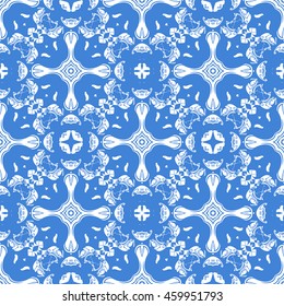 Abstract seamless pattern of royal blue color for wallpapers and background.