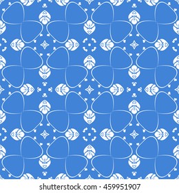 Abstract seamless pattern of royal blue color for wallpapers and background.