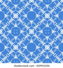 Abstract seamless pattern of royal blue color for wallpapers and background.