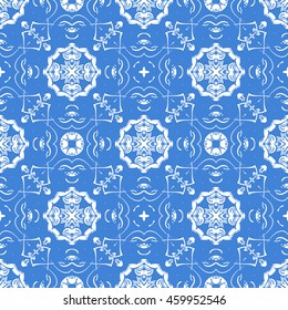 Abstract seamless pattern of royal blue color for wallpapers and background.