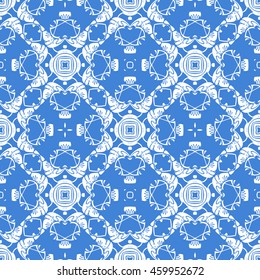 Abstract seamless pattern of royal blue color for wallpapers and background.