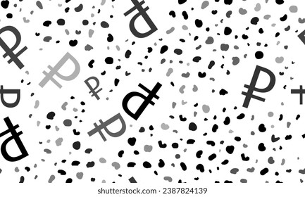 Resumen de un patrón impecable con símbolos del rublo. Fondo creativo de leopardo. Ilustración del vector sobre fondo blanco