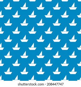 Abstract seamless pattern with sailboats