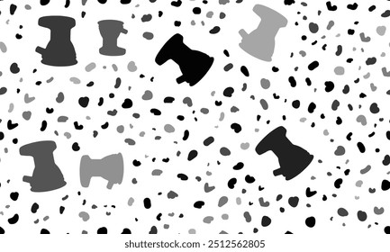 Abstract seamless pattern with sanding machine symbols. Creative leopard backdrop. Vector illustration on white background