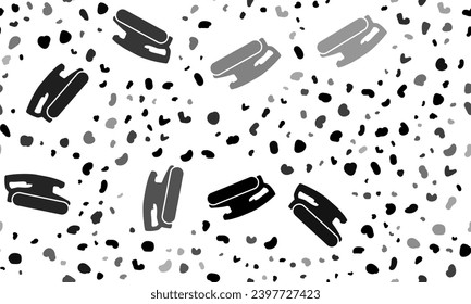 Resumen de un patrón sin fisuras con símbolos de lijado. Fondo creativo de leopardo. Ilustración del vector sobre fondo blanco