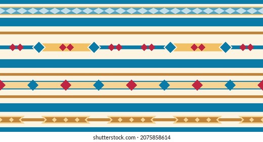 Abstract seamless pattern in Santa Fe design style - Vector Illustration