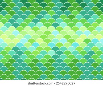 motif Abstrait harmonieux. Arrière-plan animal à l'échelle. Peau de serpent ou de poisson verte, jaune et bleue. Motif squama. Conception pour l'emballage papier, tissu, design.