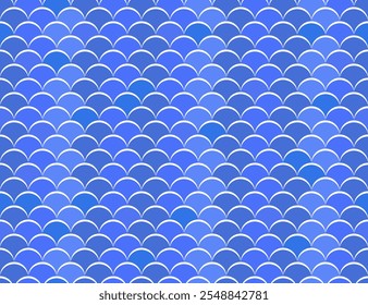 Abstract seamless pattern. Scale animal background. Blue snake or fish skin. Squama pattern. Design for wrapping paper, fabric, design.