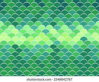 Abstract seamless pattern. Scale animal background. Green, yellow and blue snake or fish skin. Squama pattern. Design for wrapping paper, fabric, design.