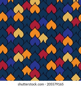 Abstract seamless pattern with scale element. Colorful  background for textile, print or web.