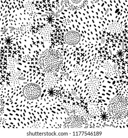 Abstract seamless pattern in scandinavian style. Perfect for kids fabric, textile, nursery wallpaper. Vector Illustration.