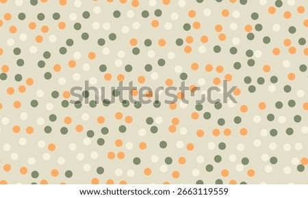 Abstract seamless pattern with scattered pastel dots.  Elegant, minimalist design ideal for backgrounds, textiles, or website design.  Versatile and modern, evokes feelings of calm and joy.