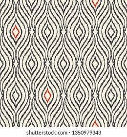 Abstract seamless pattern with Scribble effect. Moroccan, damask, ottoman style. Impressive fashion print. Vector design for textile, ceramic tile, cover, cloth, wallpaper, card, wrapping paper.