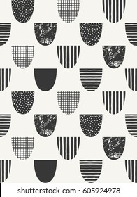 Abstract seamless pattern with semicircles. Vector illustration.