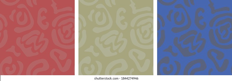 Abstract seamless pattern set inspired by animal skin. Leopard, jaguar, leopard, cheetah, panther, fur seamless pattern design. Camouflage background.