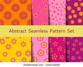 Abstract seamless pattern set. Nice ornament vector graphic illustration
