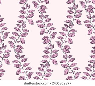 Abstract seamless pattern with shape, outline flowers. Vector hand drawn sketch. Simple stylized background textured floral print. Design for fashion, fabric, wallpaper.