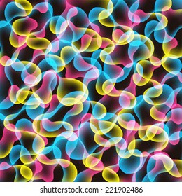 abstract seamless pattern with shapes and vibrant colors