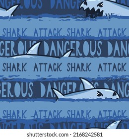 Abstract seamless pattern with sharks. Grunge colored background for textiles. fabric, web, wrapping paper, bed linen. clothes.