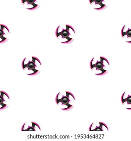 Abstract Seamless Pattern Shuriken Ninja Logo Vector Design Style