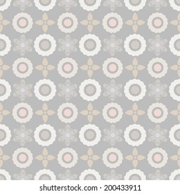 Abstract seamless pattern with silhouettes flowers. Floral repeating background. Endless print texture. Fabric design. Wallpaper - vector 