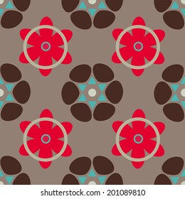 Abstract seamless pattern with silhouettes flowers. Floral repeating background. Endless print texture. Fabric design. Wallpaper - vector 