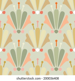 Abstract seamless pattern with silhouettes lily flowers. Floral repeating background. Endless print texture. Fabric design. Wallpaper - vector