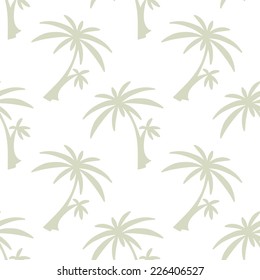 Abstract seamless pattern with silhouettes tropical coconut palm trees. Forest, jungle repeated background. Nature print texture. Cloth design. Wallpaper