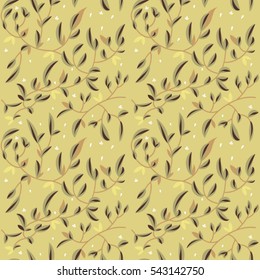 Abstract seamless pattern with simple elements. Seamless pattern of leaves.