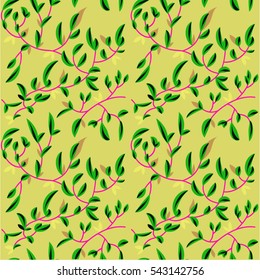 Abstract seamless pattern with simple elements. Seamless pattern of leaves.