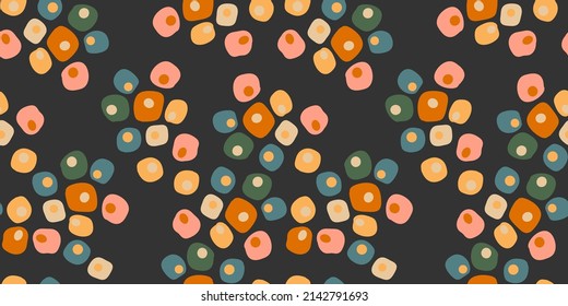 Abstract seamless pattern with simple flowers. Modern design for paper, cover, fabric, interior decor and other use.