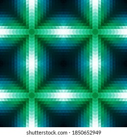 Abstract seamless pattern of simple geometric shapes. Bright shades of colors. An element for original clothing and interior design. Stock vector illustration.