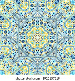 Abstract seamless pattern of simple geometry shapes composition. Graphic celtic design. Canvas print. Small elements texture. Vector patchwork ornament.