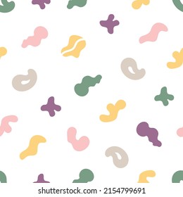 Abstract seamless pattern. Simple organic shape. Colorful surface design