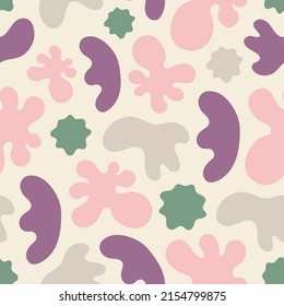 Abstract seamless pattern. Simple organic shape. Colorful surface design