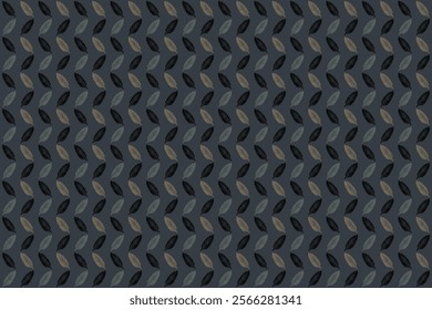 Abstract seamless pattern with simple palm leaf in black brown n blue on hazy blue  background. Vector illustration. For masculine male shirt lady dress textile cover decoration all over print